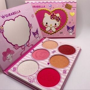 Hello Kitty Blush Cheek Highlighter Palette Girabella - Brand New